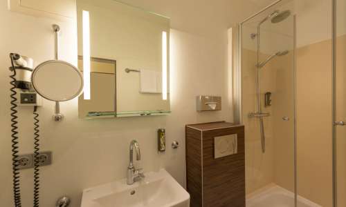 Badezimmer im Heikotel am Stadtpark