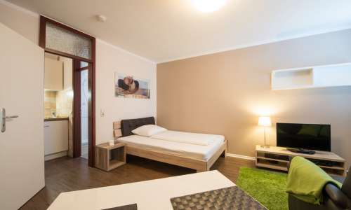 Blick auf Wohnbereich im Heikotel Serviced Appartement