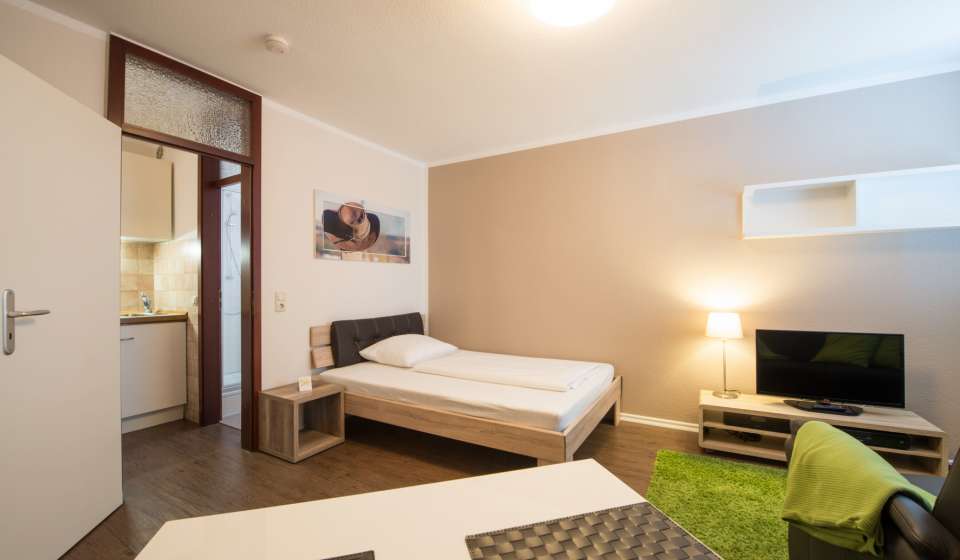 Blick auf Wohnbereich im Heikotel Serviced Appartement