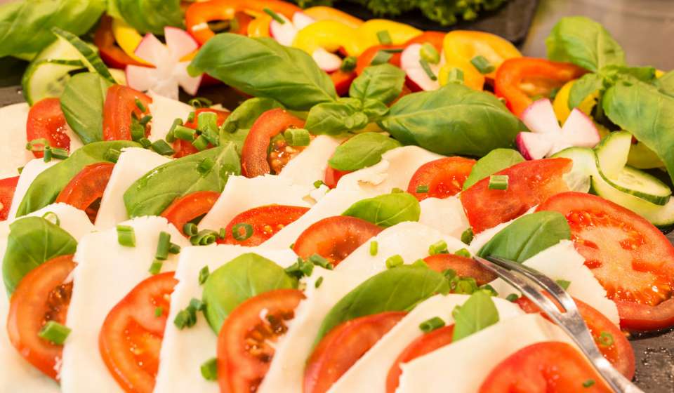 Nahaufnahme Tomate Mozarella im Hotel Windsor